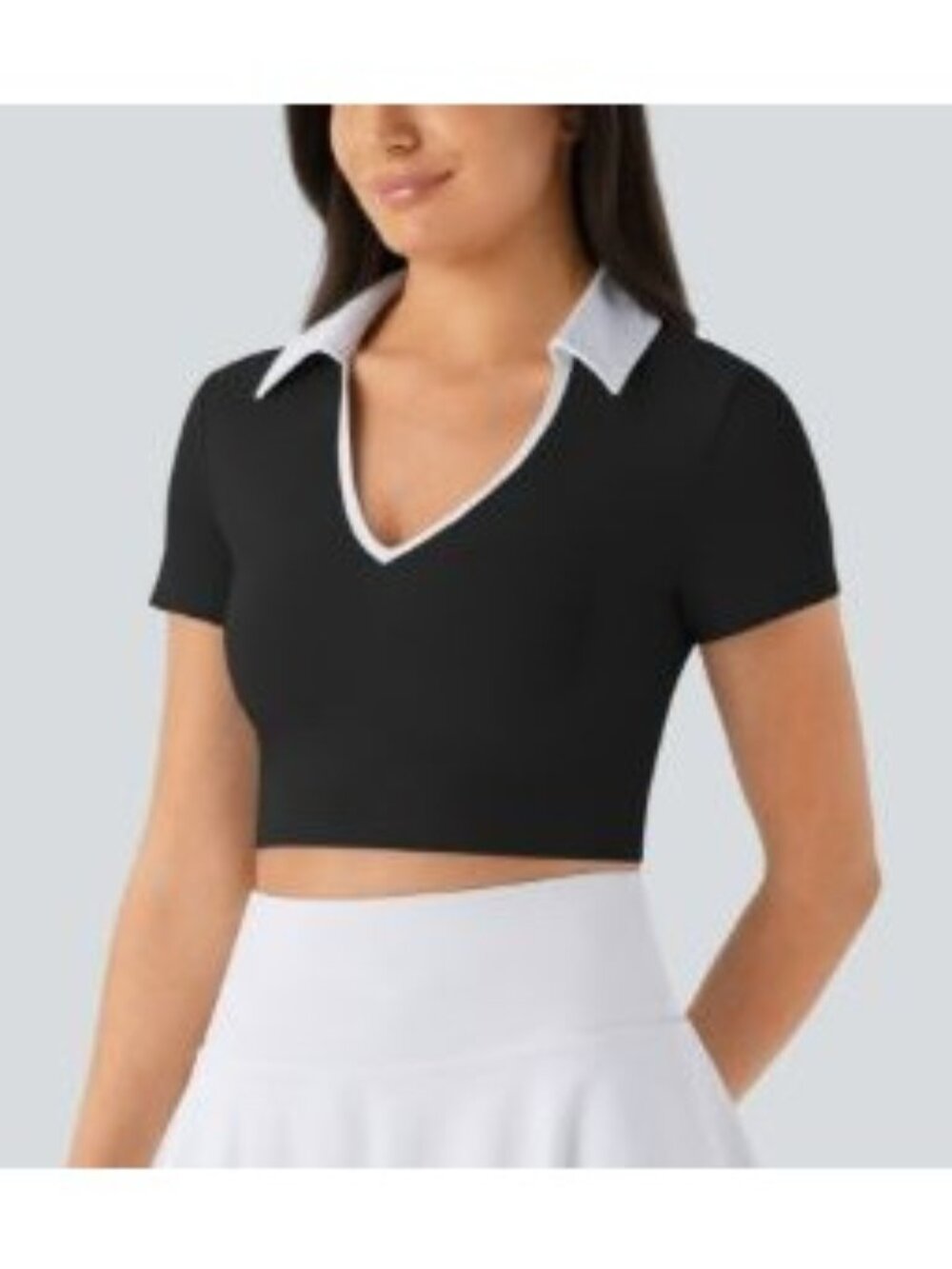 Halara Softlyzero Quick Dry Tennis Shirt Size Small Cropped Stretchy Collared Sh